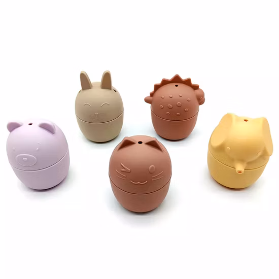 5PCS 2023 New Patent Silicone Baby Bath Toy Colorful Float Bathing Toys Squeezing and Switching for Shower Water Playing